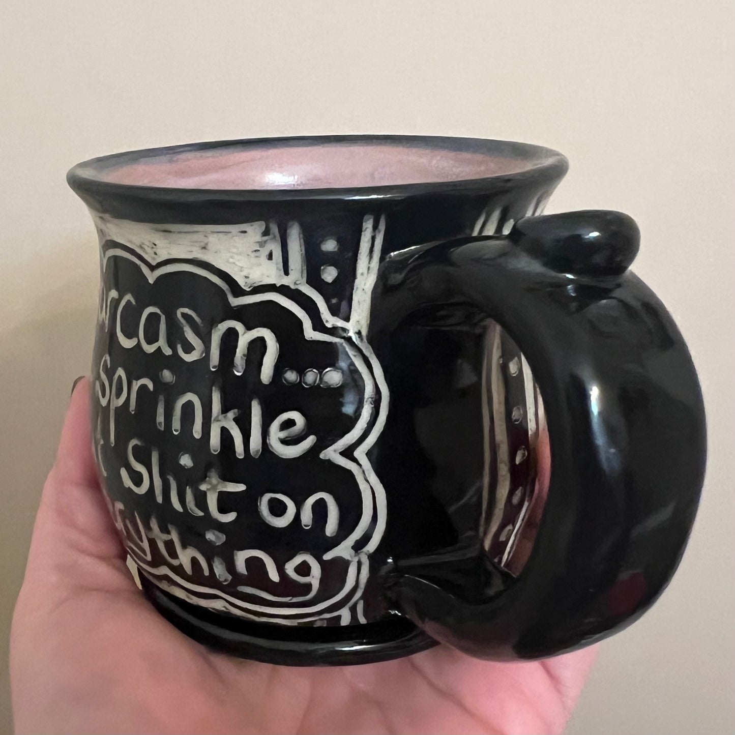 Black & White Sprinkle Sarcasm Coffee Mug (Lavendar)
