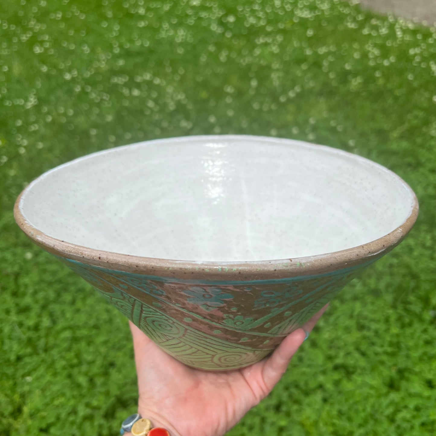 Richard Bach Quote Teal Patterns Bowl (Pick Up Only)