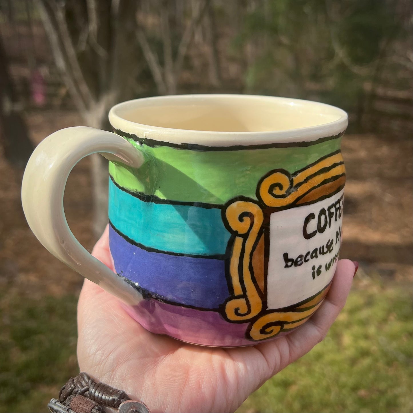 Coffee because Murder is Wrong XL Ceramic Mug