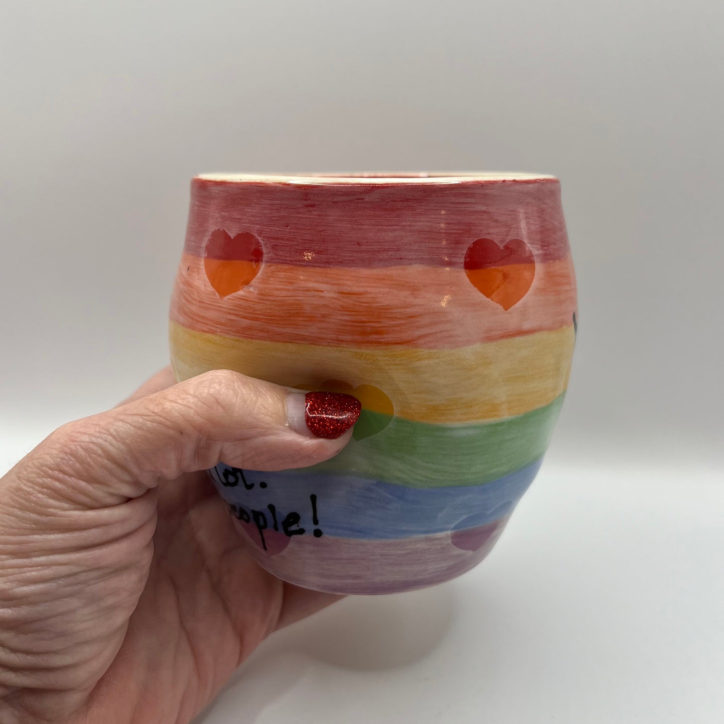 Create Your Own Rainbow Ceramic Thumb Mug