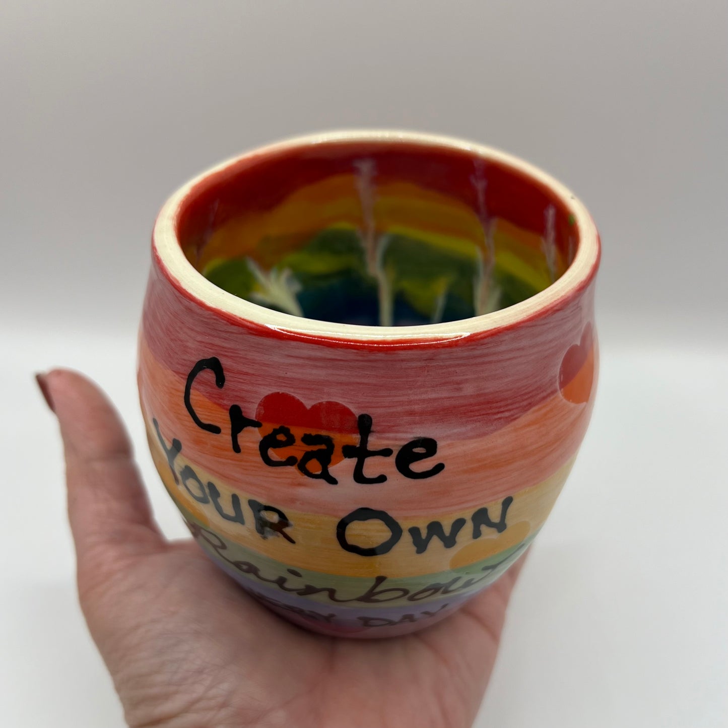 Create Your Own Rainbow Ceramic Thumb Mug