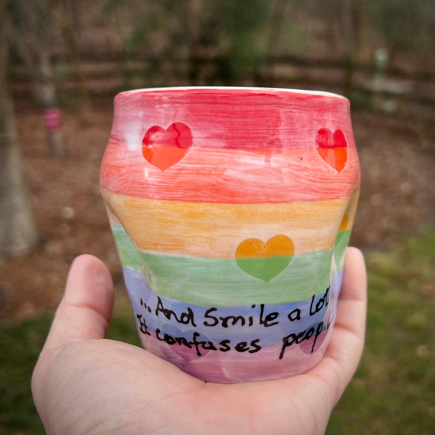 Create Your Own Rainbow Ceramic Thumb Mug