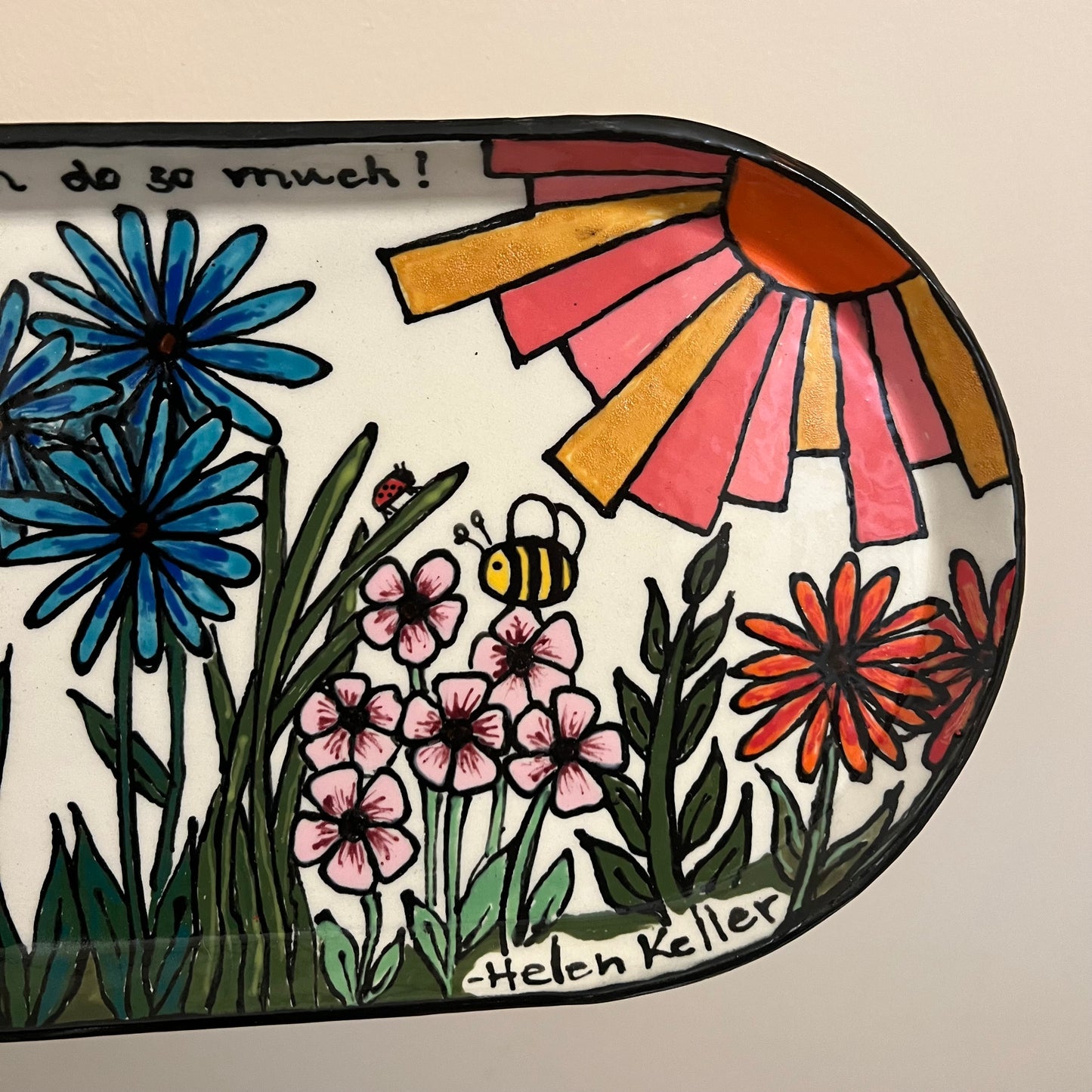 Large Oval Flowered Serving Platter