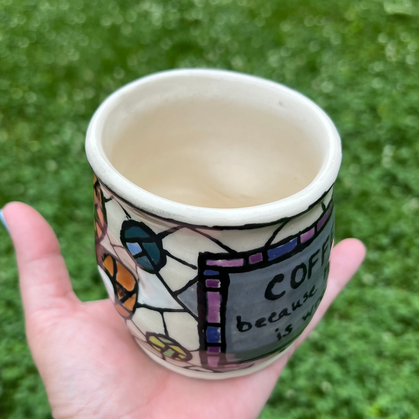 Coffee because Murder is Wrong Ceramic Thumb Mug