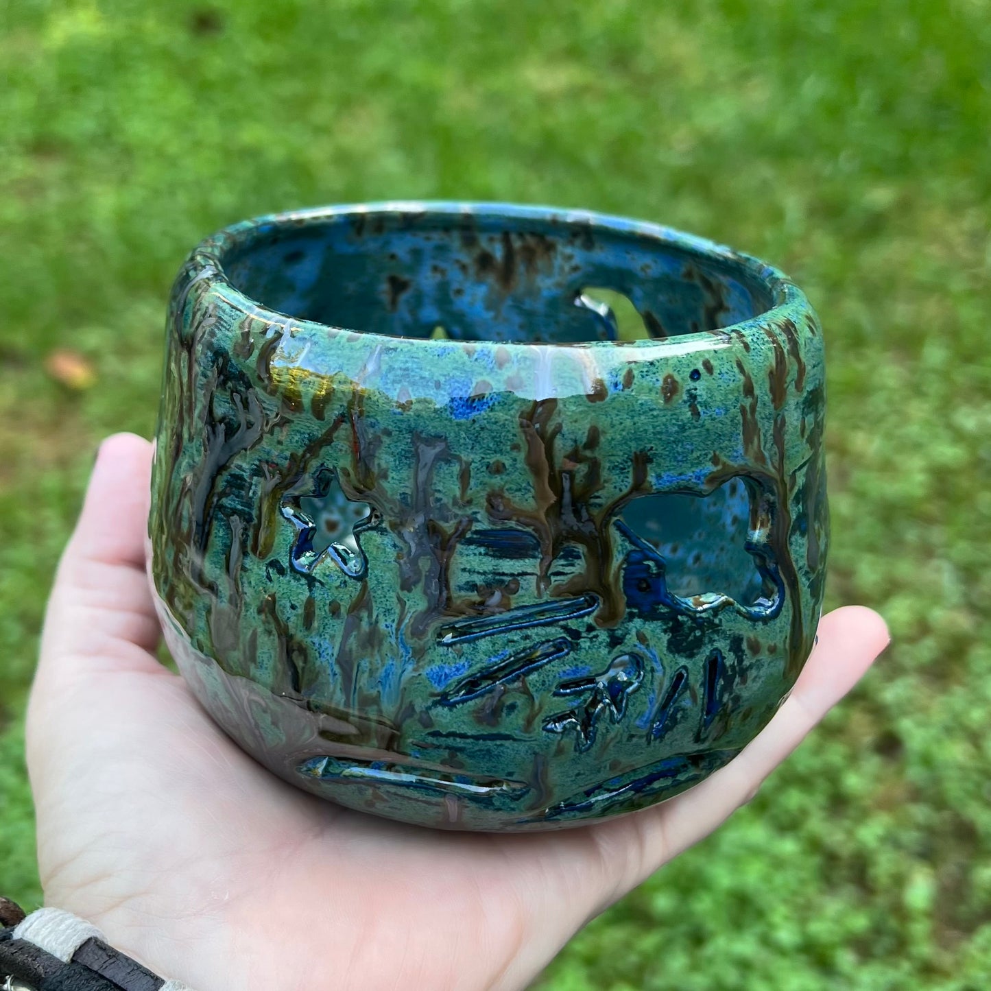 Alien Abduction Galaxy Ceramic Luminary