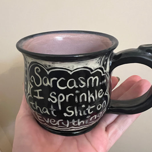 Black & White Sprinkle Sarcasm Coffee Mug (Lavendar)