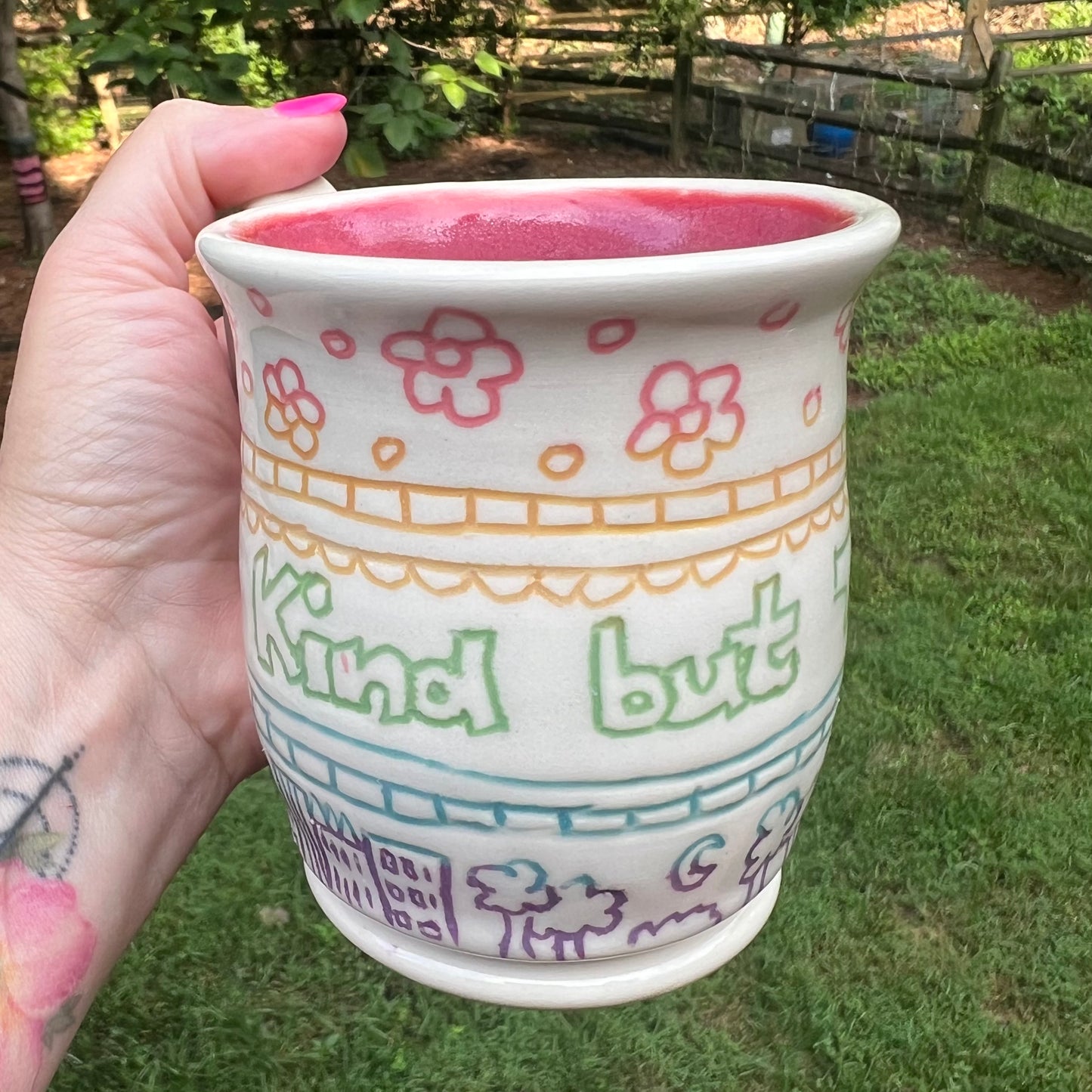 Be Kind, But... Ceramic Mug (Pink)