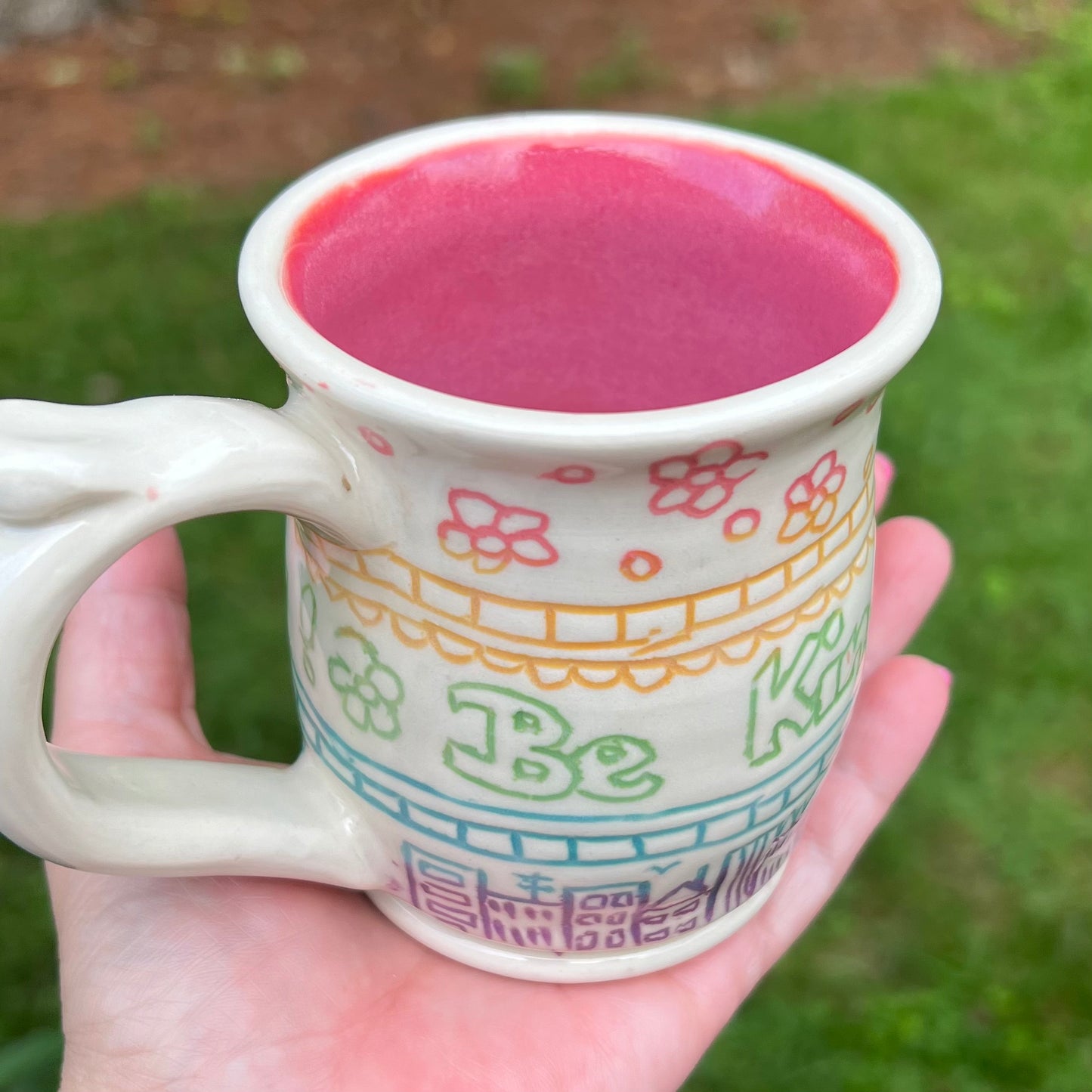 Be Kind, But... Ceramic Mug (Pink)