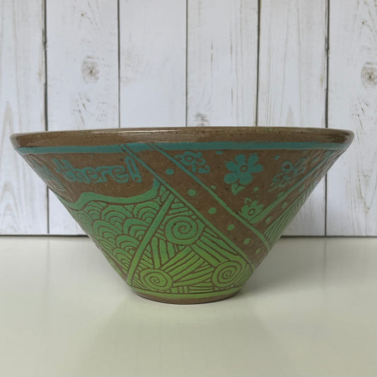 Richard Bach Quote Teal Patterns Bowl (Pick Up Only)