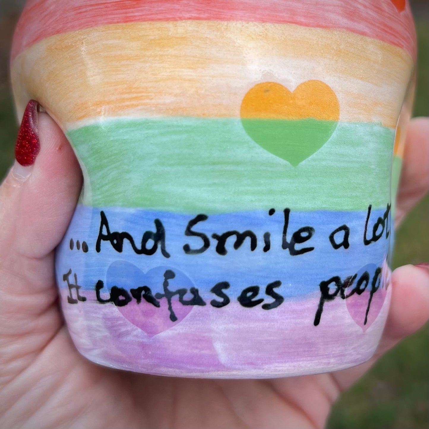 Create Your Own Rainbow Ceramic Thumb Mug