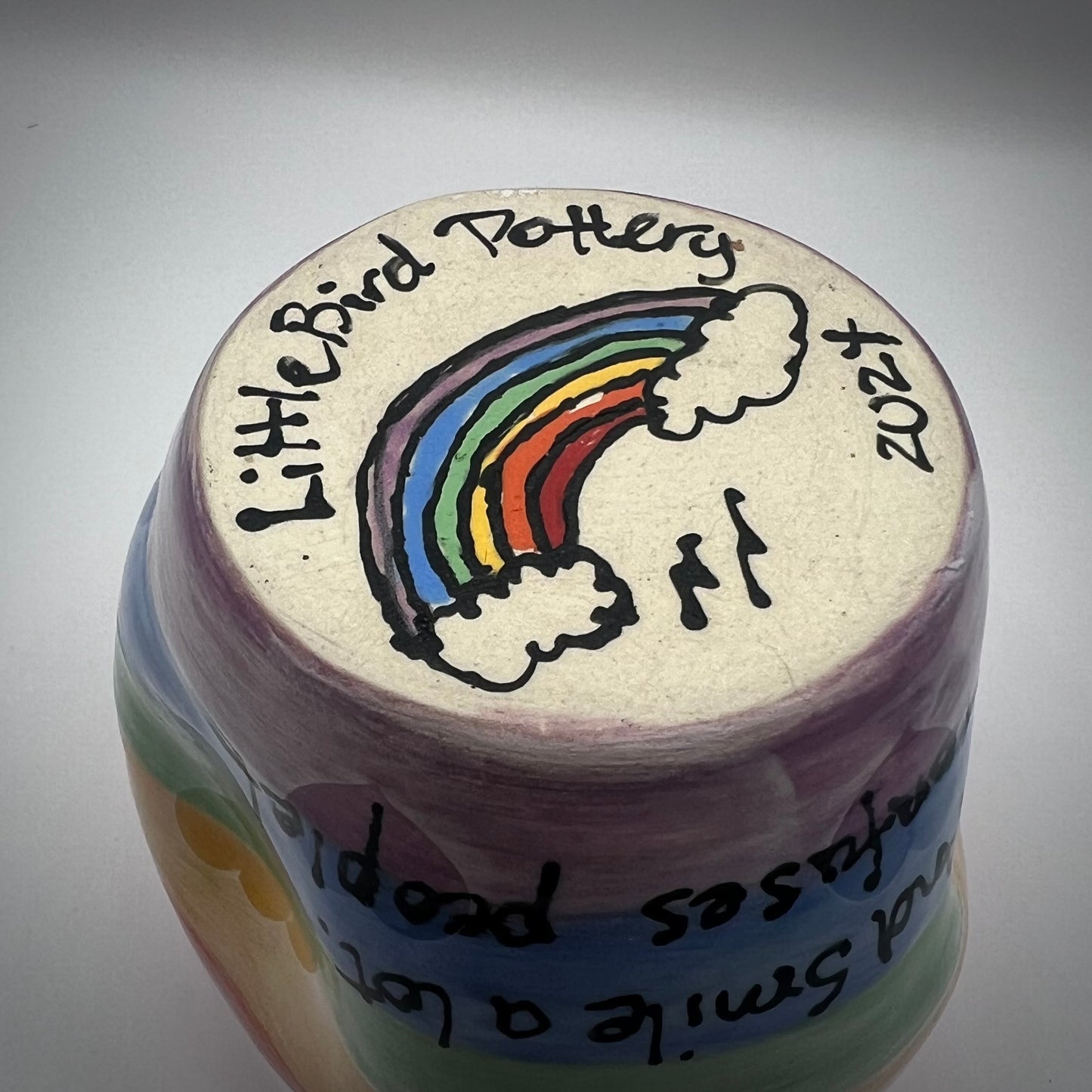 Create Your Own Rainbow Ceramic Thumb Mug
