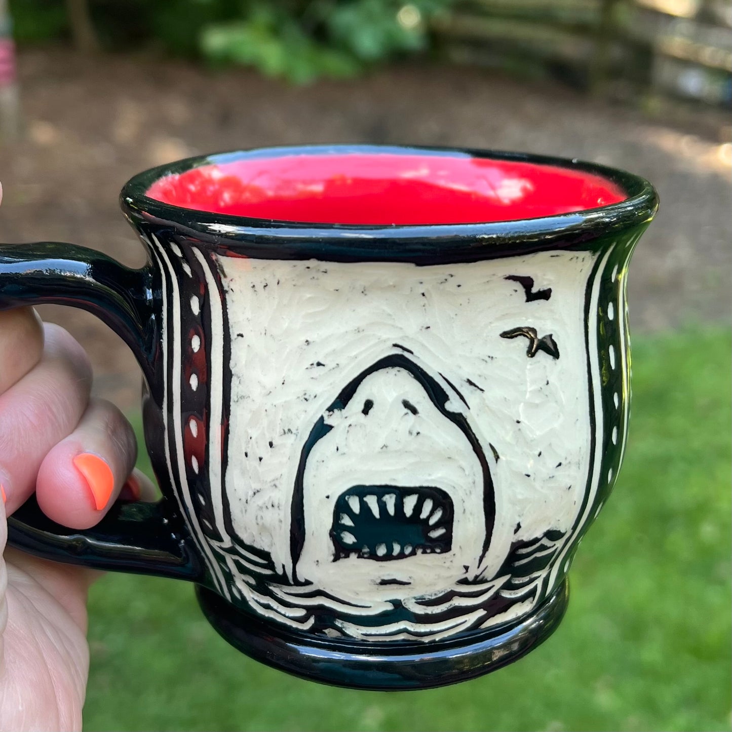 Black & White Bite Me Ceramic Coffee Mug