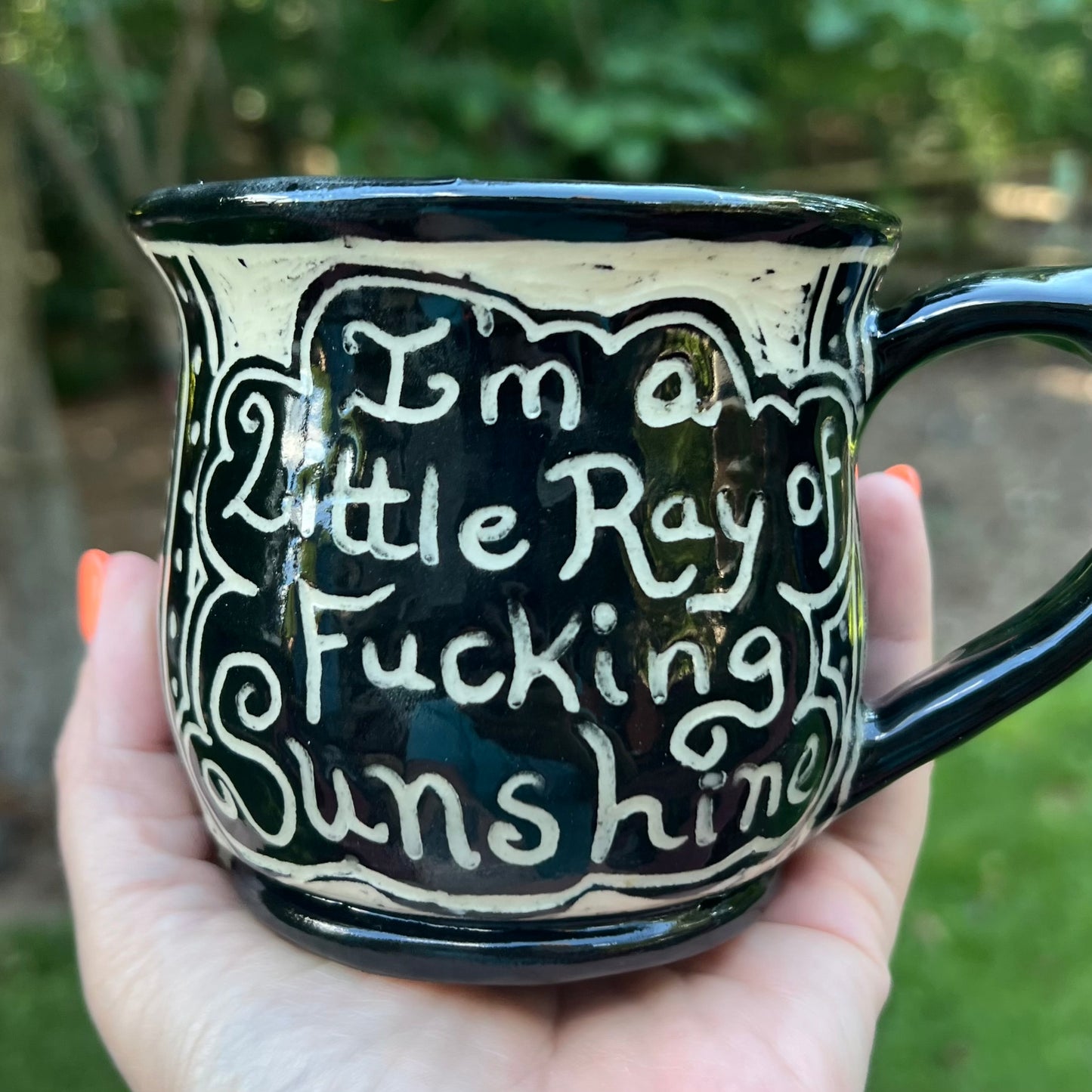 Black & White Ray of Sunshine Ceramic Coffee Mug