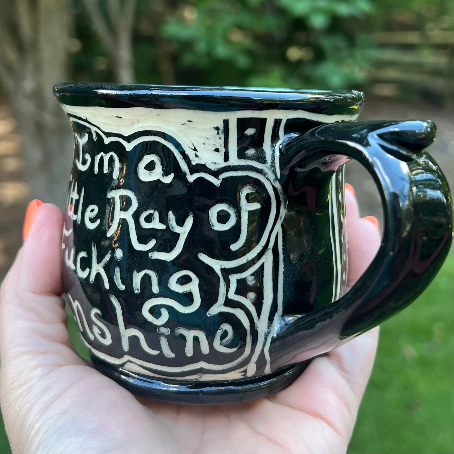 Black & White Ray of Sunshine Ceramic Coffee Mug