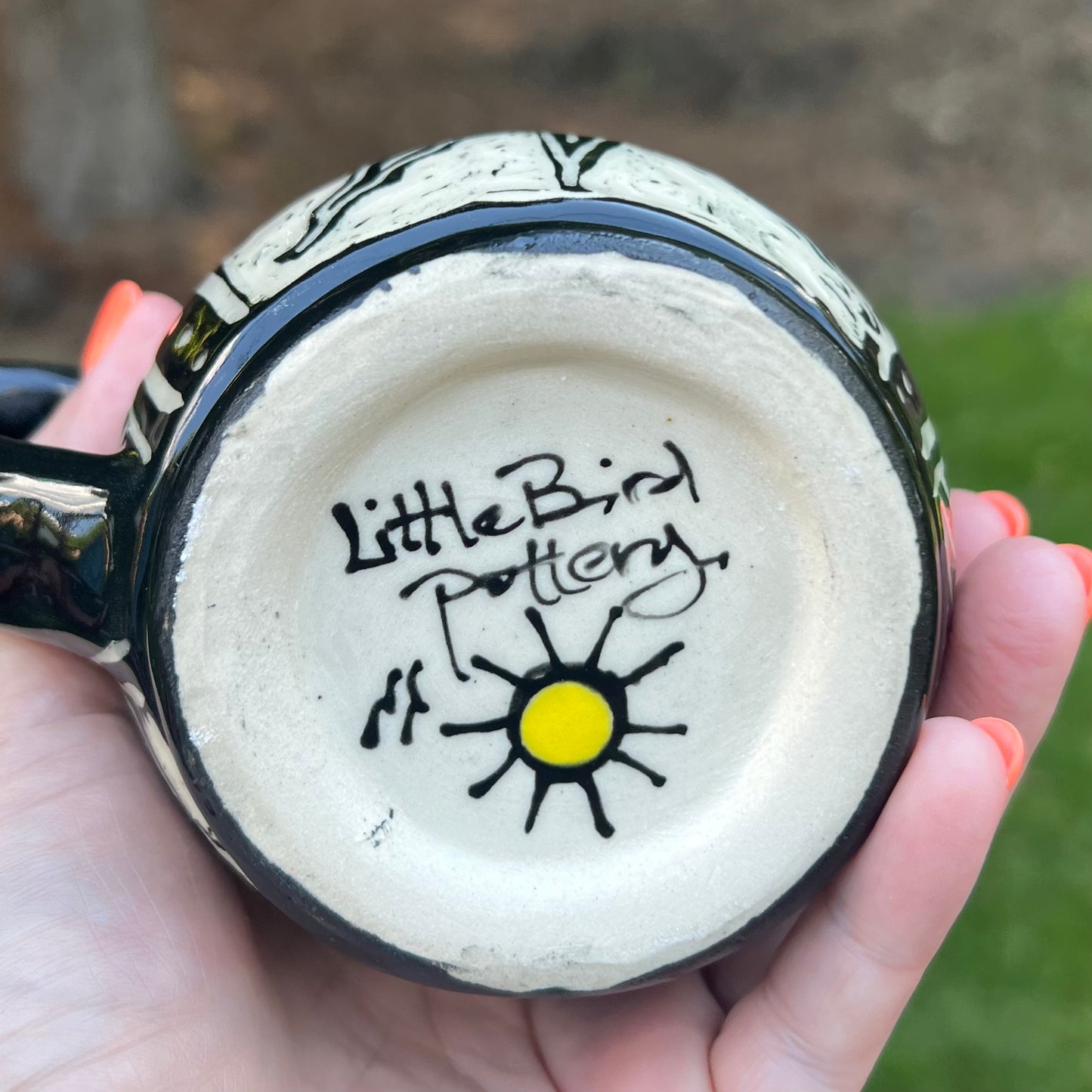 Black & White Ray of Sunshine Ceramic Coffee Mug