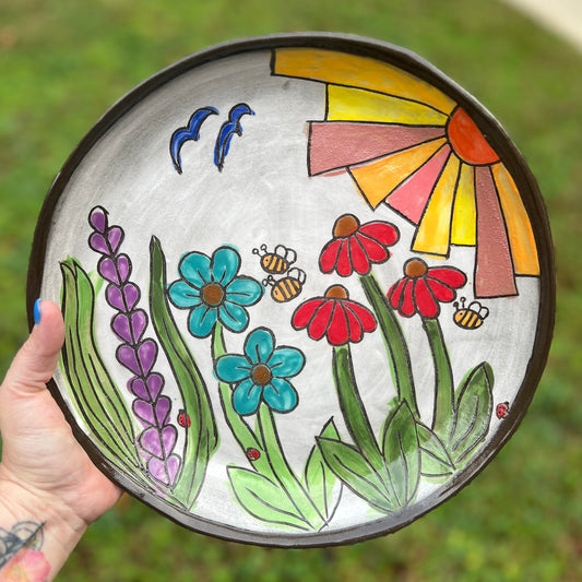 Large Wildflowers Serving Platter