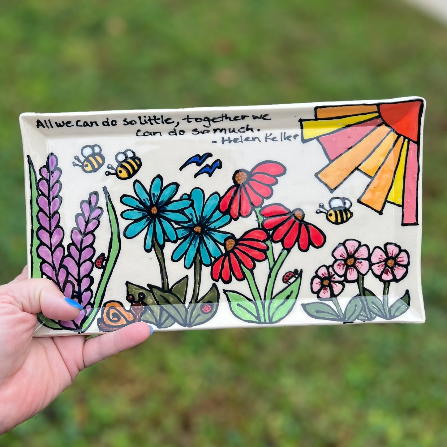 Rectangle Wildflowers Serving Platter