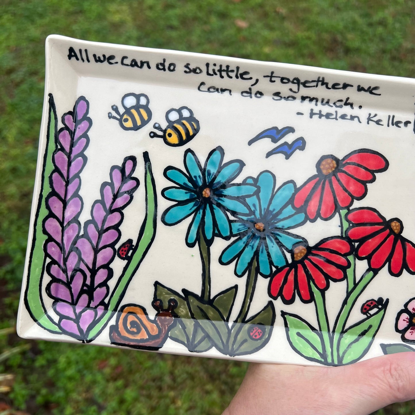 Rectangle Wildflowers Serving Platter