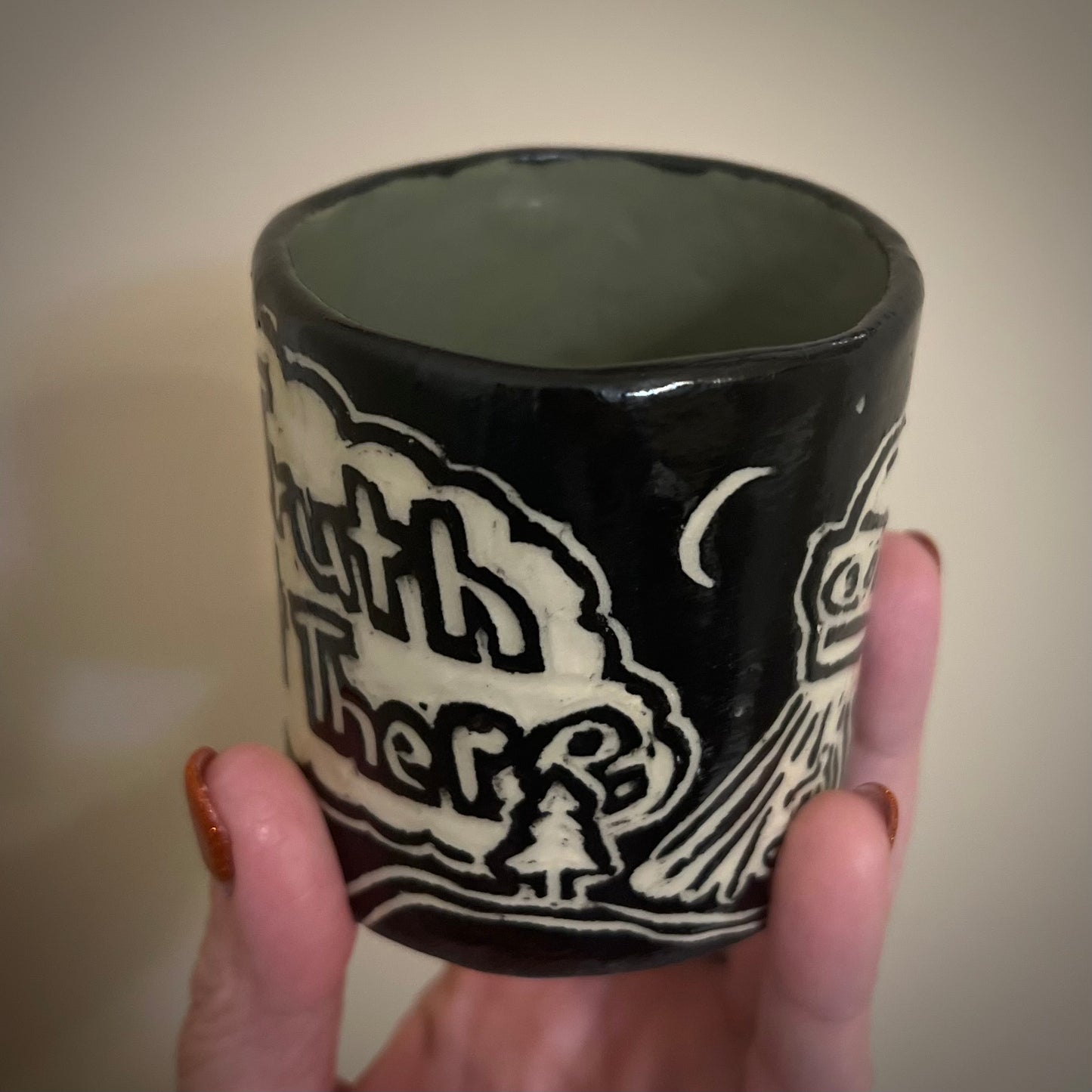 Black & White Alien Abduction Ceramic Tumbler