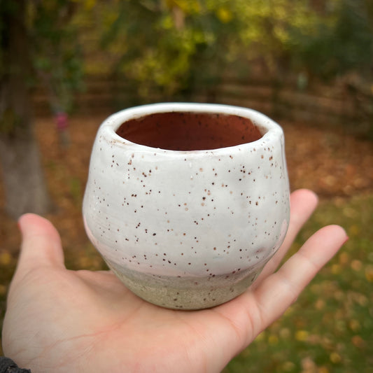 White & Green Speckled Brown Tumbler