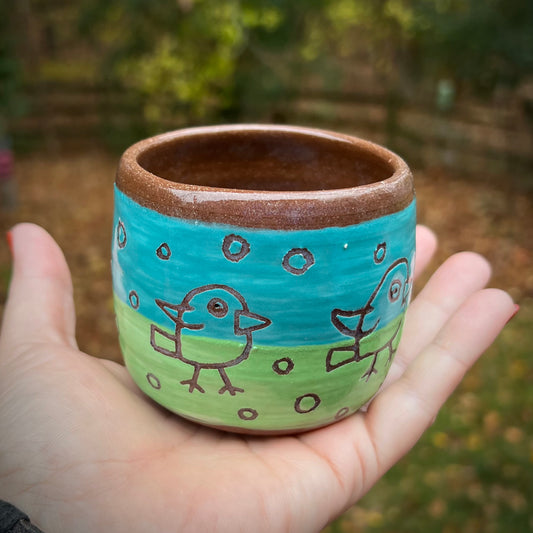 Little Bird Earthen Red Ceramic Tumbler