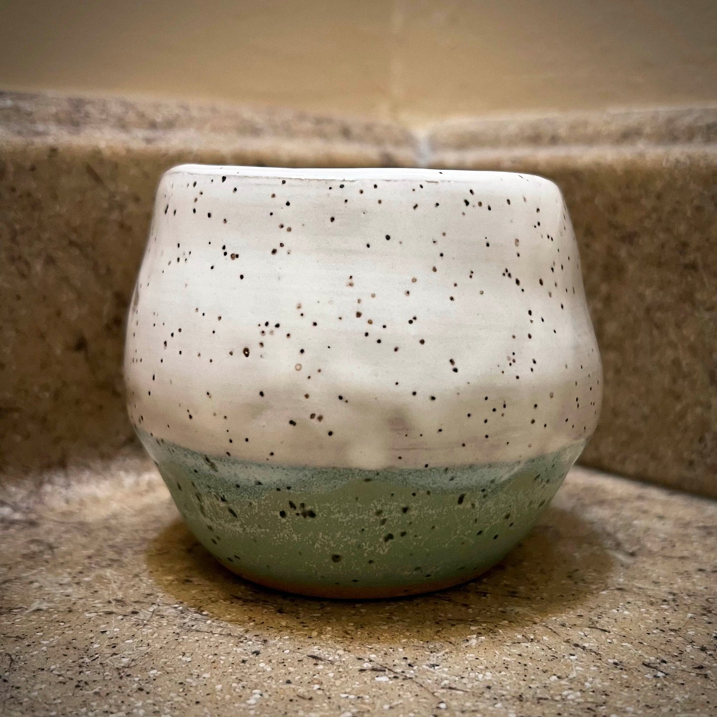 White & Green Speckled Brown Tumbler