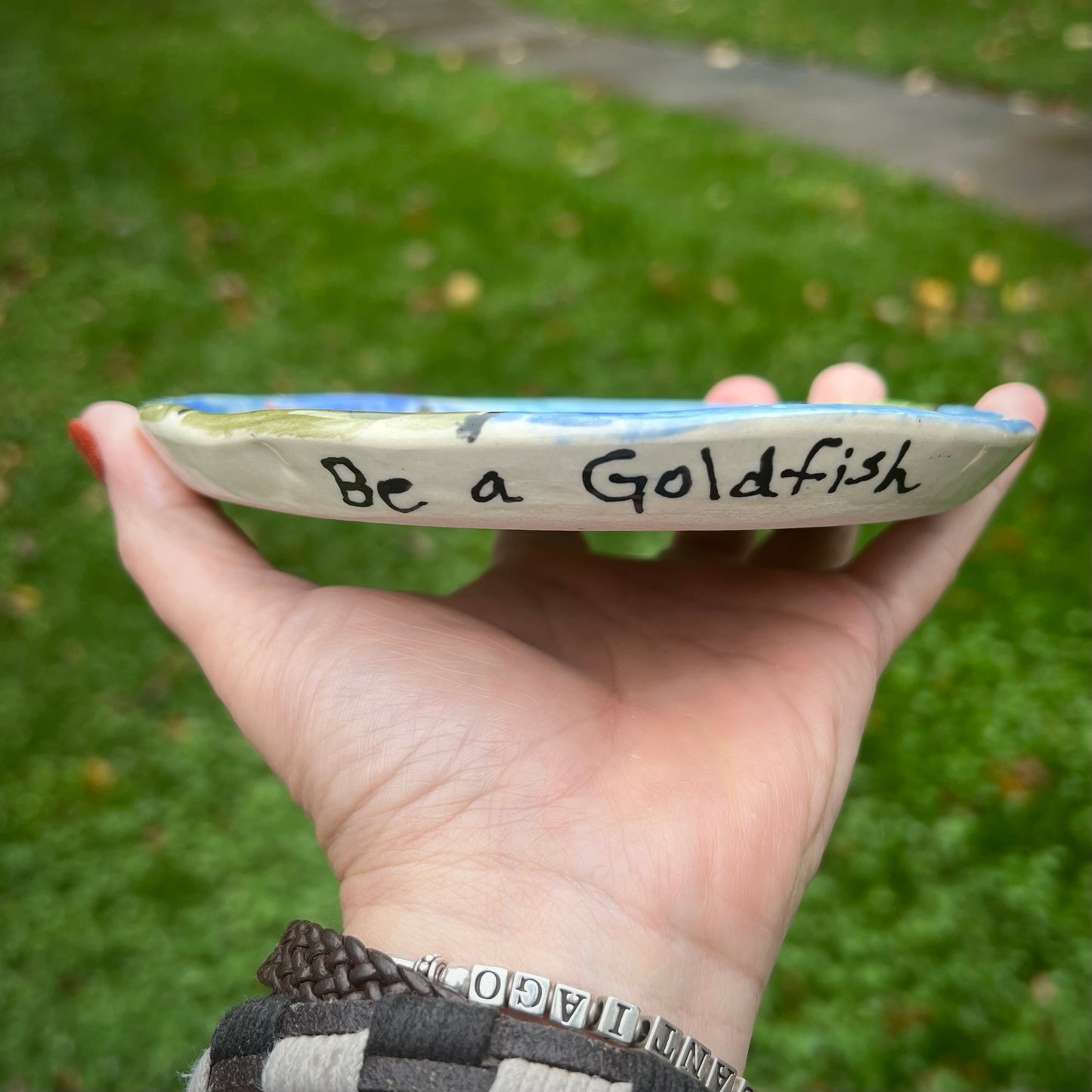 Be a Goldfish Ceramic Small Plate / Trinket Dish