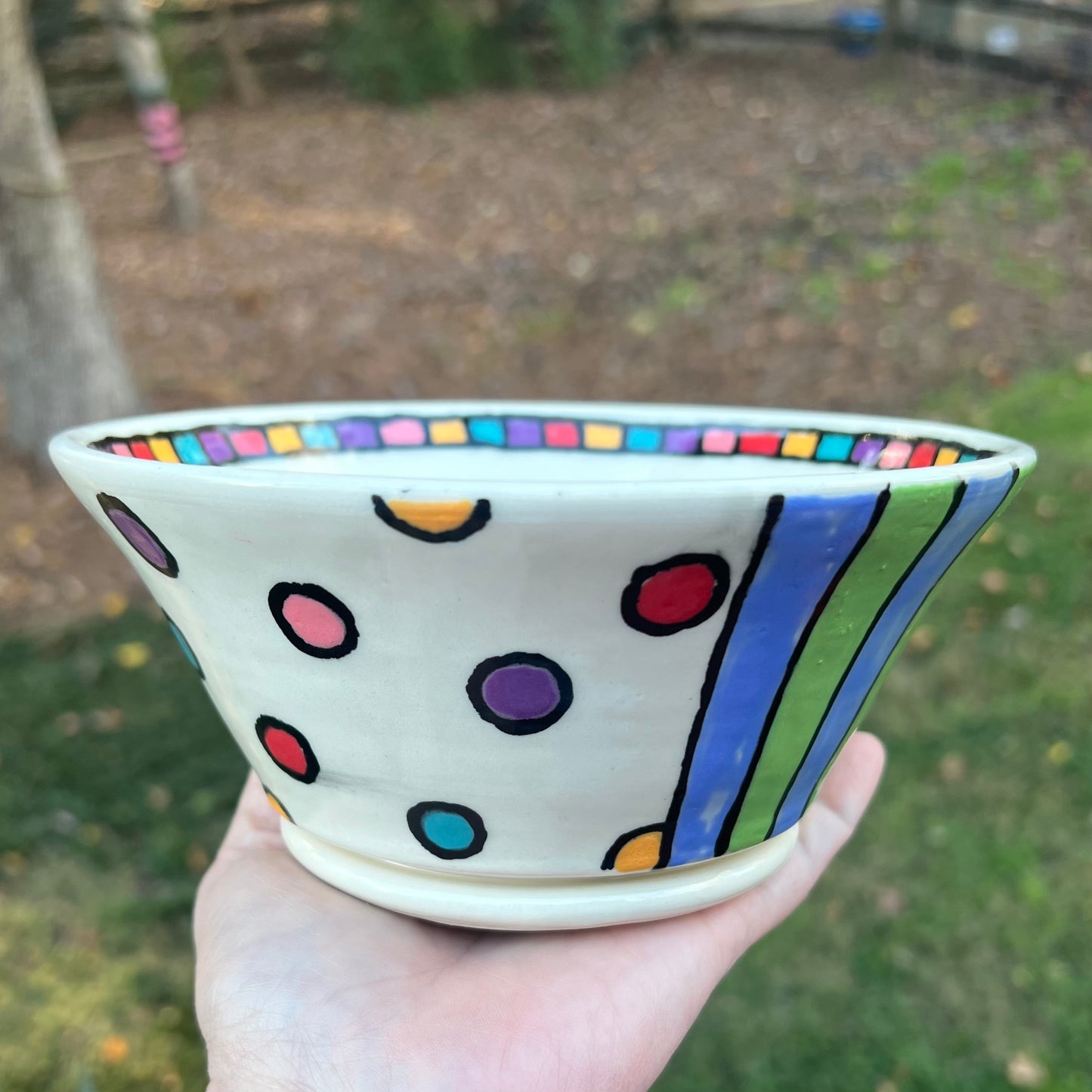 Medium Colorful Shapes Weed Bowl