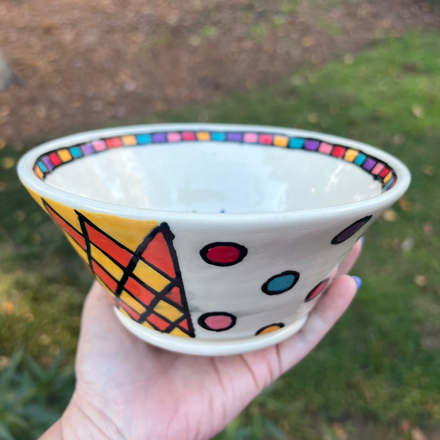 Medium Colorful Shapes Weed Bowl