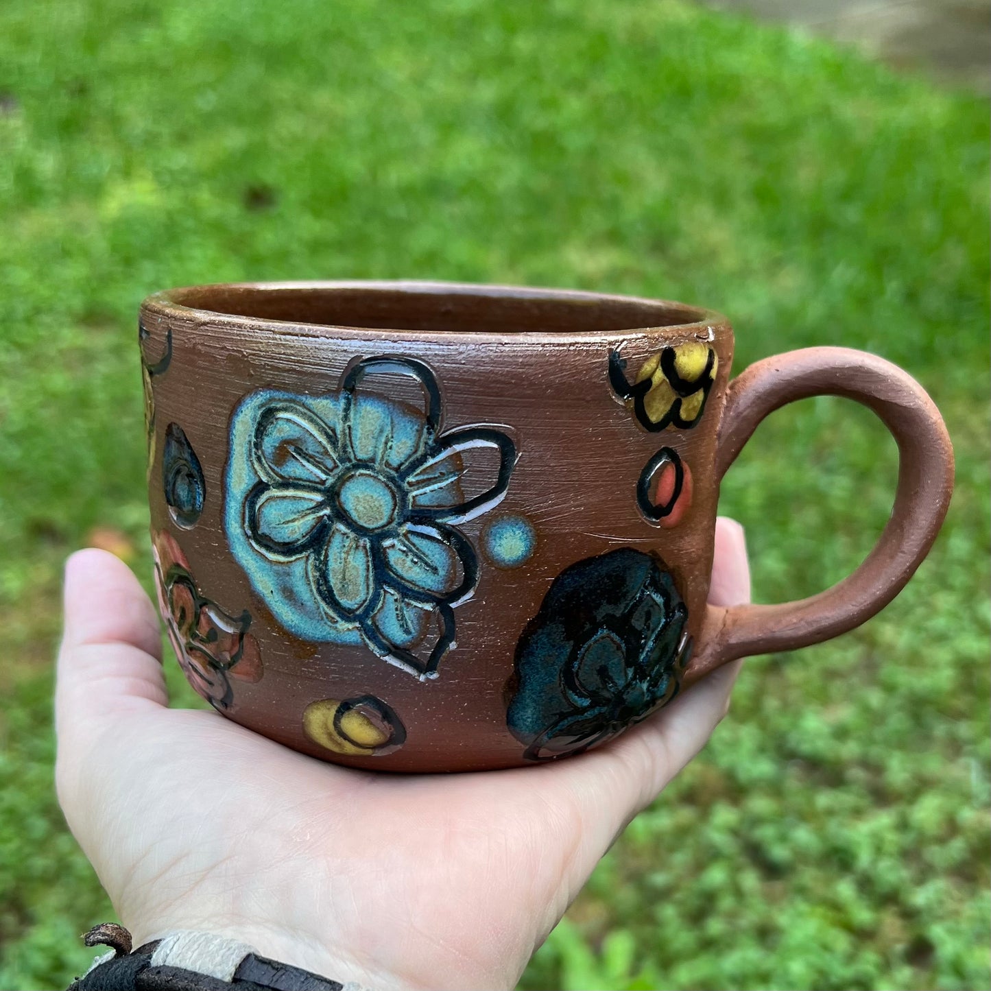 Earthen Flowered Mug