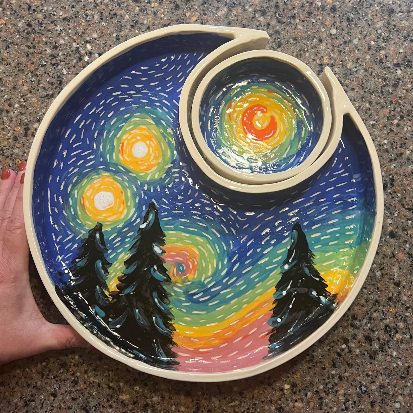 Large Starry Starry Night Chip & Dip Bowl