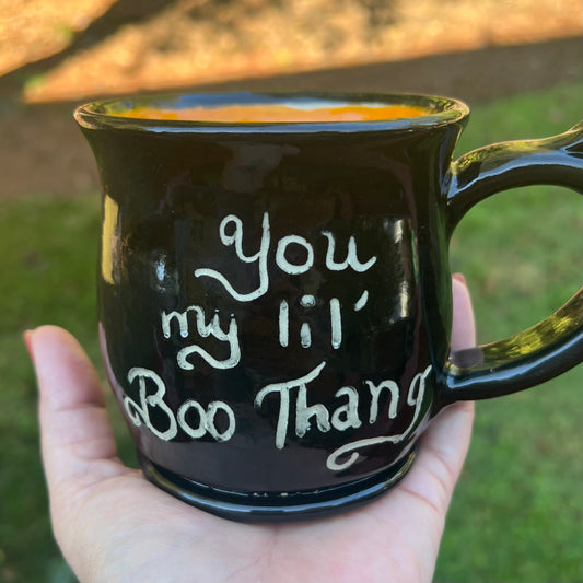 Black, White & Orange Boo Thang Ghost Coffee Mug