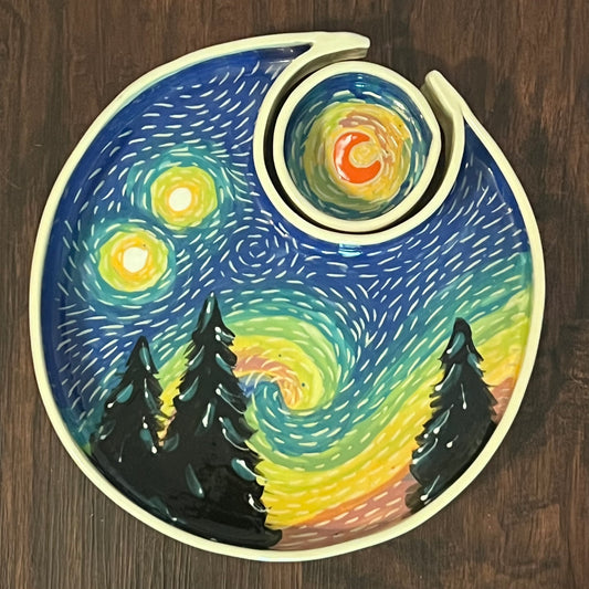 Large Starry Starry Night Chip & Dip Bowl