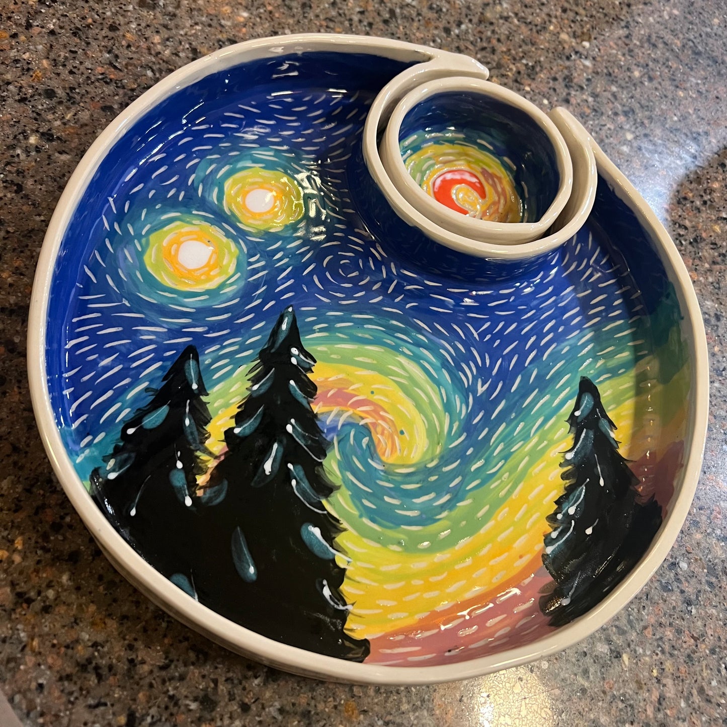 Large Starry Starry Night Chip & Dip Bowl